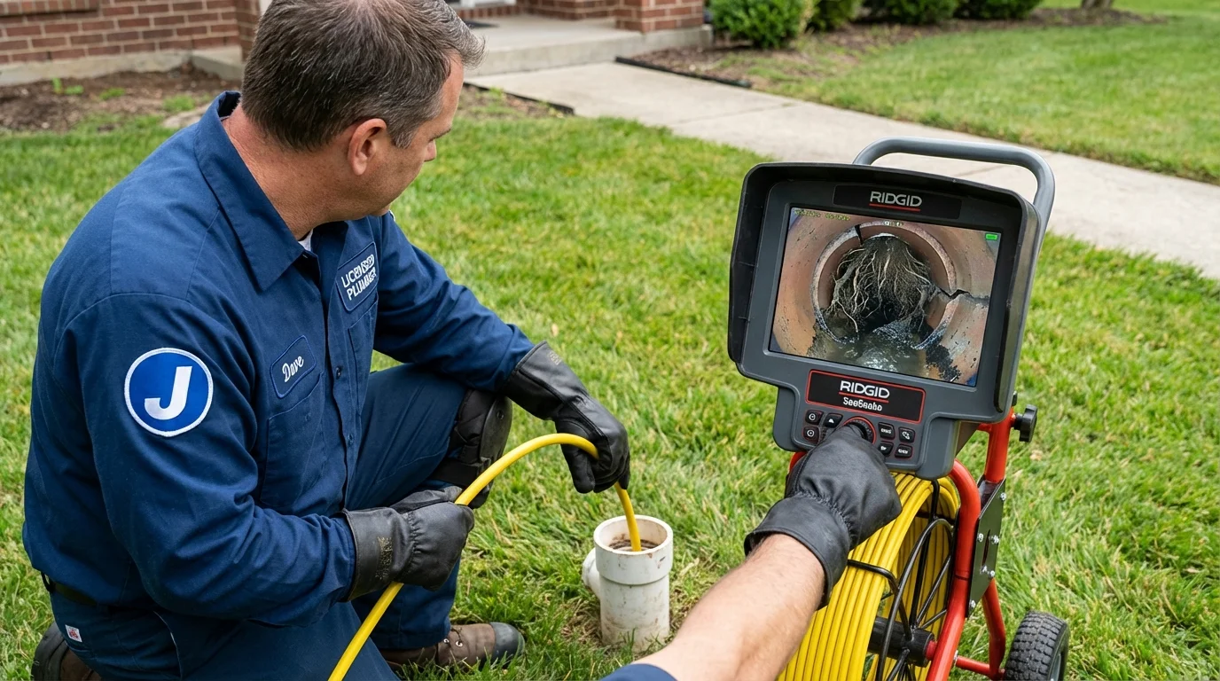 Sewer camera inspection being performed by Johns Plumbing LLC in Ballinger